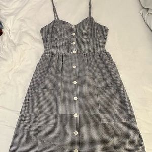 checkered Picnic Dress, Black and White, Forever 21
